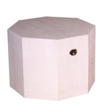greca Achteckige Box aus Holz, mittelgroß, 24 x 24 x 18,5 cm. von greca