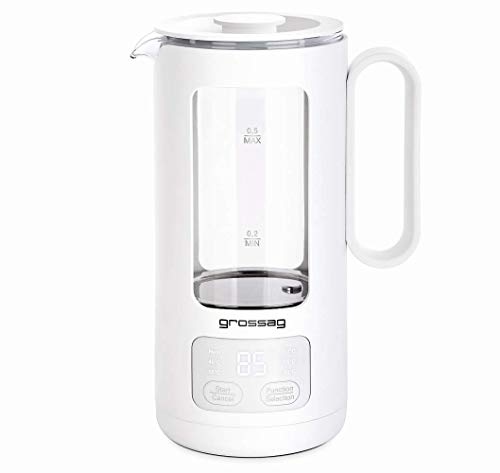 grossag Glas-Wasserkocher WK 8.00 mit Glas-Topf 0,5 Liter, BPA frei für Tee und Babynahrung von grossag