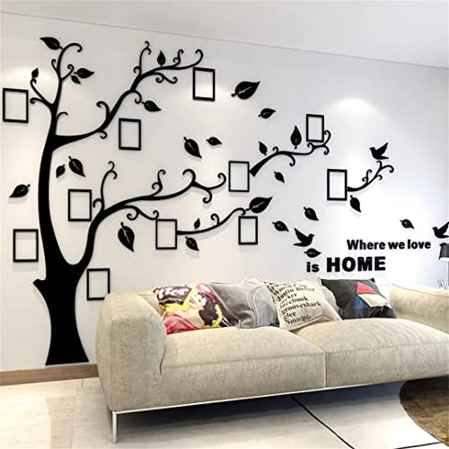 Wandtattoo Baum 3D DIY Wandaufkleber Family Stammbaum Fotowand Baum Wandtattoo Wall Sticker mit Bilderrahmen Foto Wandsticker Wanddeko Deko Wohnzimmer Schlafzimmer von guangmu