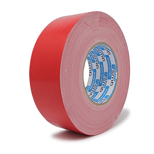 gws Premium Gewebeband, Panzertape mit exzellenter Klebkraft, UV-beständig, wasserfestes Packatape, 80 Mesh-Gewebe, Gewebeklebeband zur vielseitigen Anwendung (50 mm, rot) von gws