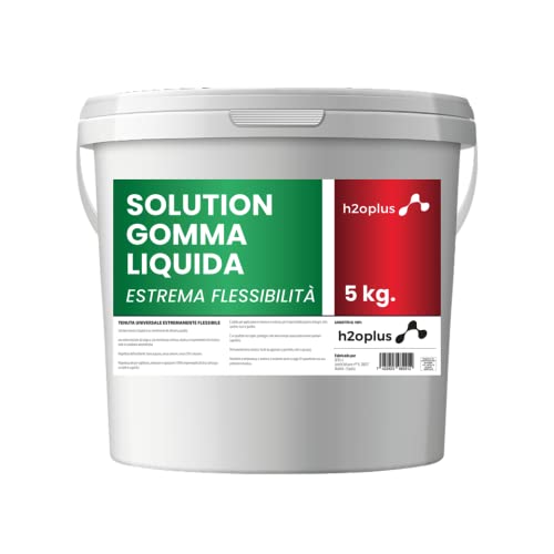 Gomma Liquida SOLUTION Nero 5 KG · Catramina Liquida Impermeabilizzante · Applicazioni in Interno e in Esterno · Sigillare infiltrazioni d acqua nel Legno, Cemento, PVC, Ferro Ossidato, Tetti von h2oplus