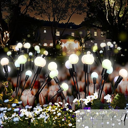 hangyiwei Solarlampen für Außen 4er Pack LED Glühwürmchen Gartenlichter 8 Modi Wasserdicht,Wetterfest Firefly Solar Gartenleuchten Geeignet für die Gartendekoration auf Dem Gehweg im Innenhof von hangyiwei