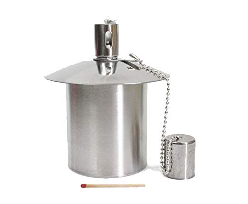 Edelstahl-Ölbehälter für Gartenfackeln und Brenner - 170cm³ - mit Kindersicherung - Behälter 6,3cm Ø (1) von hanna's laden Für Bastler und Hobbykünstler