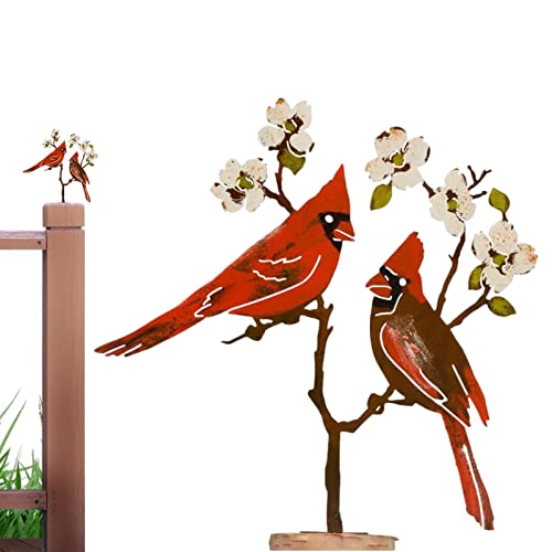 Metall Vögel Yard Decor Chickade Deko Garten Rost Vögel auf Zweig – Dekoration für den Garten von Vögeln bemalt für die Dekoration von Balkon Wohnzimmer Barriere Hanwen von hanwen