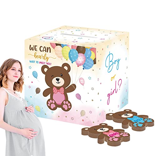 hanwen Baby Gender Reveal Voting Box - Papierbox-Kit für Geschlechtsoffenbarung Partyzubehör | Gender Reveal Party Decoration Vote Box für Partyzubehör von hanwen