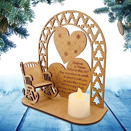 hanwen Memory Teelicht-Schaukelstühle | Erinnerungsornament mit Holzschaukelstuhl - Teelicht mit Kerzenhalter für, Couchtisch, Nachttisch, Schreibtische, Schränke von hanwen