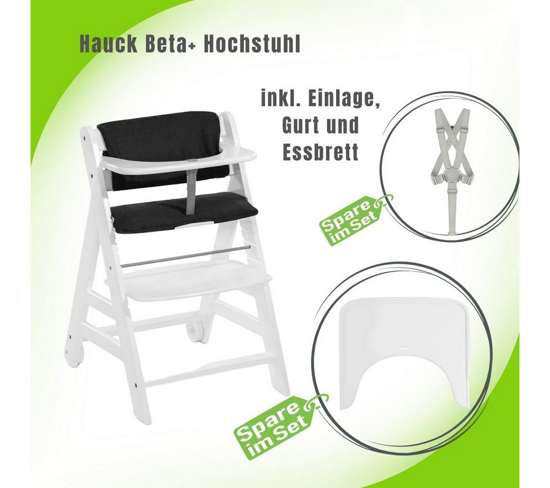 Hauck Hochstuhl Hauck Beta+ Hochstuhl mit Einlage und Essbrett von Hauck