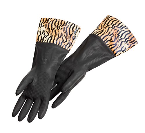 haug bürsten - Gummi-Handschuhe mit Langer Stulpe - Motiv: Tiger - Material: Latex/PVC von haug bürsten