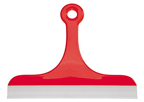 haug bürsten - Glas- und Fliesenabzieher - Farbe: Rot - Maße: 16,5 x 20 x 0,5 cm - Besatz: Gummilippe - Made in Germany von haug bürsten