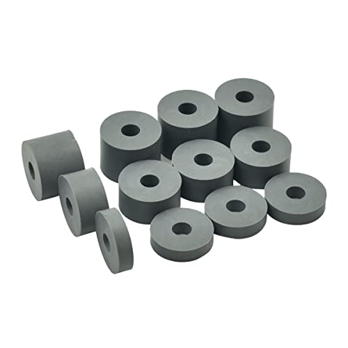 6 mm (M6) weiche Gummi-Abstandshalter, Abstandshalter, Unterlegscheiben, Shore A 45, 4 x 15 mm, 4 x 10 mm, 2 x 5 mm, Grau von hawkeng