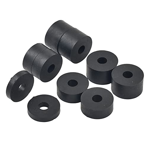 Hawkeng 8 mm (M8) Med Soft Gummi-Abstandshalter, Abstandsscheiben Shore A 55 (10 Stück) 4 x 15 mm, 4 x 10 mm, 2 x 5 mm, Schwarz von hawkeng