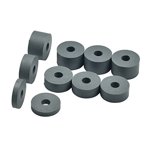 Hawkeng 8 mm (M8) weiche Gummi-Abstandshalter, Unterlegscheiben, Shore A 45 (10 Stück) 4 x 15 mm, 4 x 10 mm, 2 x 5 mm, Grau von hawkeng