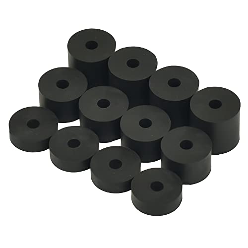 Hawkeng 4 mm (M4) mittelgroße Gummi-Abstandshalter, Abstandsscheiben, 4 x 15 mm, 4 x 10 mm, 4 x 5 mm, 12 Stück von hawkeng