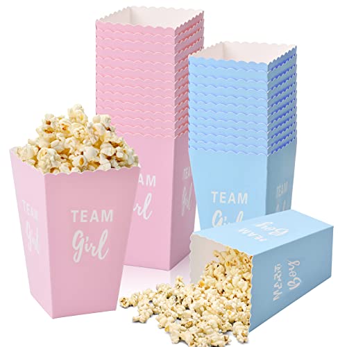 50 Stück Popcorn Boxen Klein, Blau Rosa Popcorn Snacks Süßigkeiten Behälter, 11,5x7x5 cm Popcorn Tüten Pappe, Popcorn Eimer, Popcorn-Kartons für Geburtstagsfeier Kinoabende Familienfeier von heavenlife