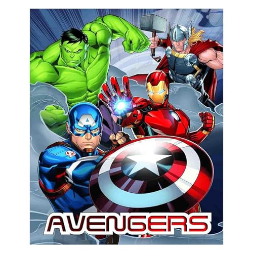 Avengers | Weiche Decke Soft Touch | Plaid Coral | 100 x 150 | Marvel von Hermet
