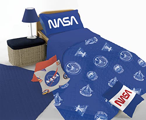 hermet NASA Tagesdecke für Einzelbett, gesteppt, 170 x 260 cm, Baumwolle, offizielles Produkt von hermet