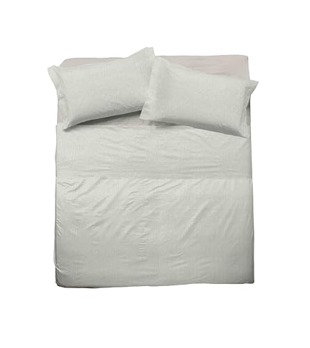 hermet Cristal Bettwäsche-Set für Doppelbett aus Baumwolle, 100% Baumwolle, Bettwäsche-Set für Doppelbett, Spannbettlaken, 2 Kissenbezüge, Elfenbeinfarben von hermet
