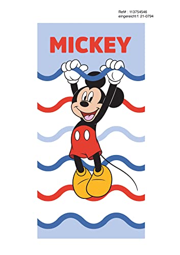 hermet Mickey Mouse Frottee-Strandtuch, 100% Baumwolle, 70 x 140 cm, offizielles Produkt von hermet