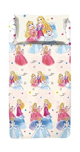hermet Princess/Bettwäsche-Set für Einzelbett, 100% Baumwolle, Disney, offizielles Produkt von hermet