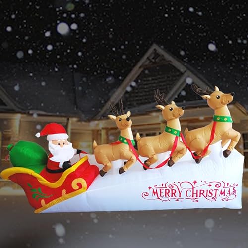 213CM Lange Weihnachts-aufblasbare Dekorationen im Freien, aufblasbarer Weihnachtsmann, der aufblasbare Yard Dekoration aufblast, eingebaute rotierende Bunte LEDs für Innenrasen-Weihnachtsabend-Dekor… von himmel