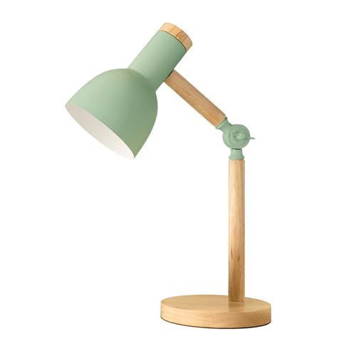 himmel Tischlampe,Einstellbare Holz Tischlampe,Kinder Schreibtischlampe für Schlafzimmer,Wohnzimmer,E27 Sockel Lesen neben Lampe (Grün) von himmel