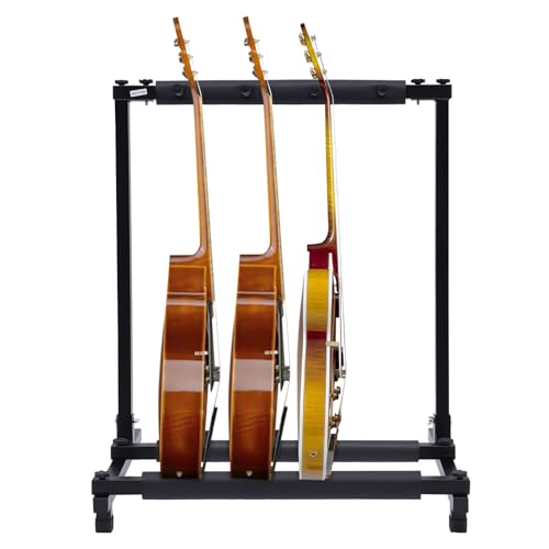 hinnhonay 3-Fach Multi-gitarren-rack,Gitarrenständer Multistand,Guitar Stand,Verstellbarer Ständer für die einfache Aufbewahrung verschiedener Arten von Instrumenten von hinnhonay