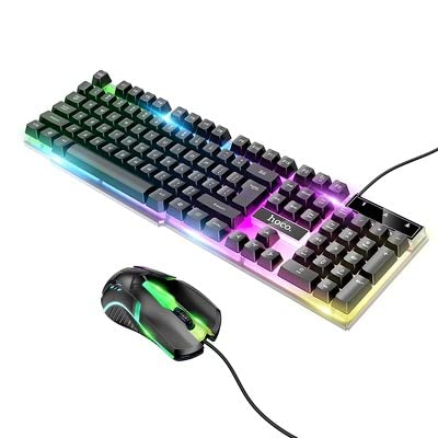 HOCO Gaming-Set - Tastatur + Maus Beleuchtung RGB Terrific Glowing GM11 Schwarz - Ultra Empfindliche Tastatur von HOCO