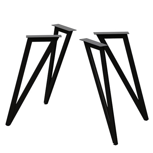 holz4home® Dreieck Tischgestell aus Metall I Pulverbeschichtet Schwarz I 1 Set (4 Stück) von holz4home