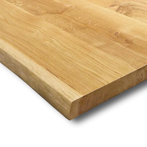 holz4home® Tischplatte mit Baumkante Massivholz Eiche I 180 x 85 x 4 cm LxBxH I Esstisch-Platte Schreibtischplatte I Echtholz von holz4home