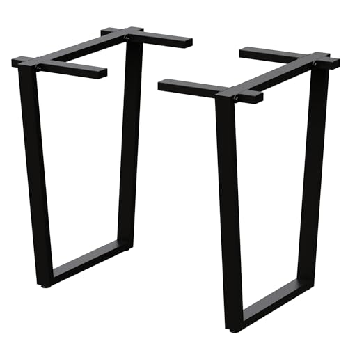 holz4home® Trapez Tischgestell aus Metall I Pulverbeschichtet Schwarz I 1 Paar (2 Stück) von holz4home
