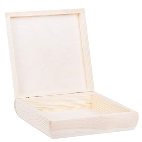 Holzkiste Deckel Aufbewahrungsbox 20x20x6 cm Holz 1,3 Liter Schmuckschatulle von holzalbum