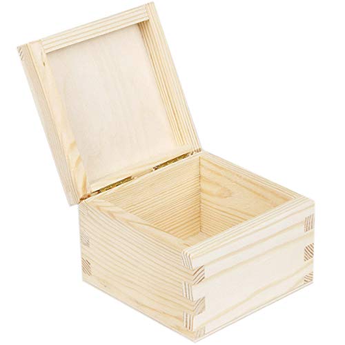 Holzkiste mit Deckel 10x10x7,5 cm helle Natur Vollholz Geschenk Kiste Deckelbox von holzalbum