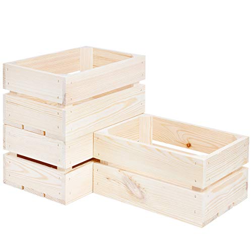 Holzkisten 3 Stück Lagerkisten 7 Liter Obstkisten Weinkisten 30x20cm Regalboxen von holzalbum