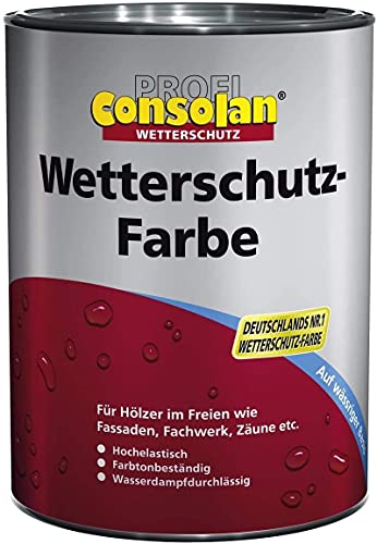 Consolan Profi Wetterschutzfarbe Holzschutz außen 2,5 Liter Ral 3005 Weinrot von homa