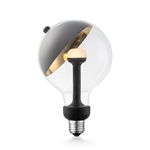 Home Sweet Home Designer LED Leuchtmittel Move Me | E27 | G120 Sphere LED-Lampe | Schwarz/Gold | Mit verstellbarem Diffusor | Dimmbar | 5W 400lm | warmweißes Licht | für E27-Fassungen von home sweet home collection