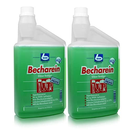 2X Dr. Becher Becharein Gläser Reiniger Dosierkammerflasche 1 Liter von Becher
