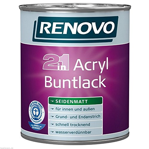 Acryl-Buntlack weinrot 0,75 Liter seidenmatt Acryllack (13,32 €/Liter) von Renovo
