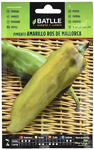 Batlle Gemüsesamen - Gelbe Paprika Ros von Mallorca (150 Samen) von Semillas Batlle
