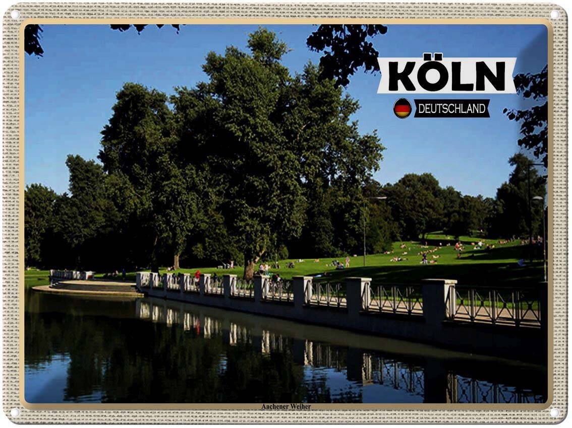 Blechschild 30x40 cm - Köln Aachener Weiher Park
