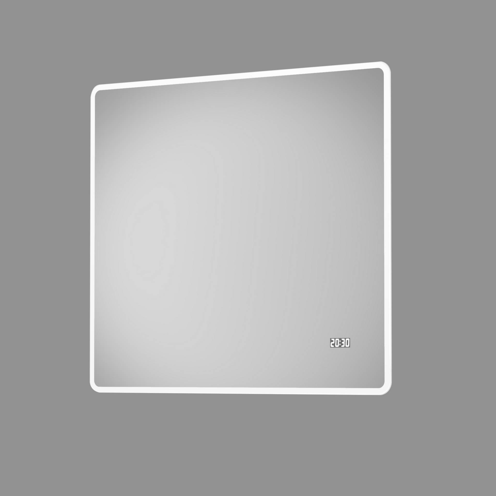 DSK LED-Spiegel 'Silver Sunshine 2.0' mit Uhr 80 x 70 cm von DSK