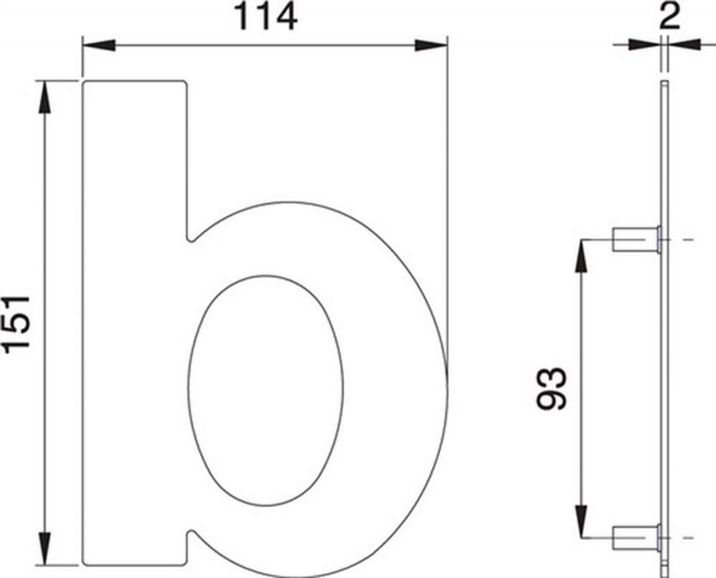 Dieckmann Hausnummer (Edelstahl matt / 150 mm Breite 114 mm) - 2511/0000/00 von Dieckmann
