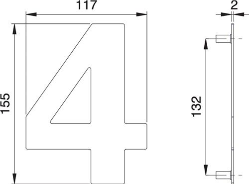 Dieckmann Hausnummer (Edelstahl matt / 150 mm Breite 117 mm) - 2504/0000/00 von Dieckmann