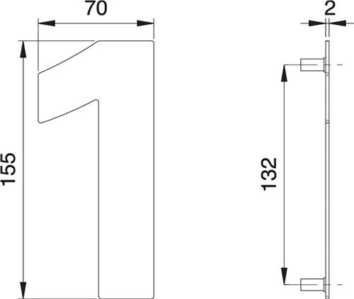 Dieckmann Hausnummer (Edelstahl matt / 150 mm Breite 70 mm) - 2501/0000/00 von Dieckmann