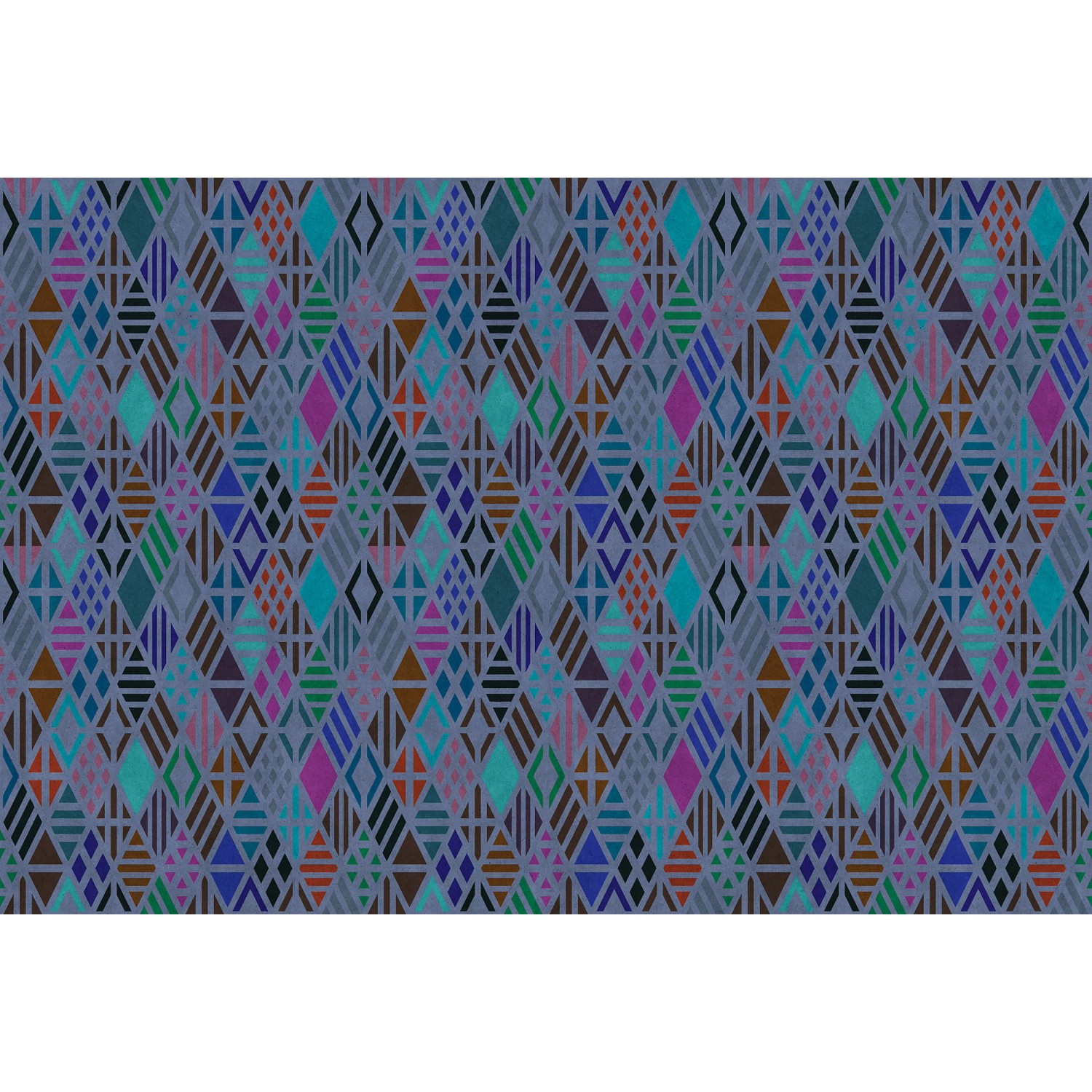Fototapete Grafik Geometrisch Bunt Blau 4,00 m x 2,70 m FSC® von -