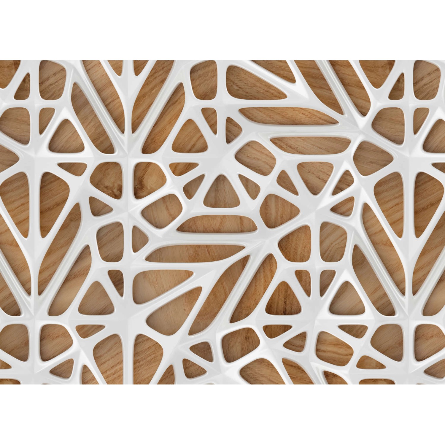 Fototapete Holzoptik Orgnisches Muster Weiß Braun 3,50 m x 2,55 m FSC® von -