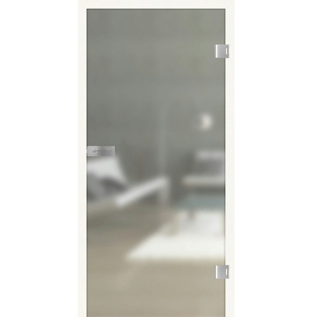 Griffwerk Glasdrehtür (ESG) SNOWWHITE 501 ESG PURE WHITE matt 709x1972x8mm Studio/Office DIN R von Griffwerk