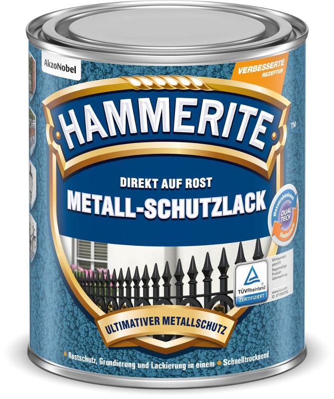 HAMMERITE Metallschutz-Lack Hammerschlag Dunkelgrau 250ml - 5087608 von Hammerite