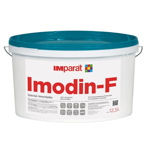 IMparat | Imodin-F | Weiß | Wandfarbe | Innenfarbe | Stumpfmatt | Wohnraumfarbe | Mit fungizidem Filmschutz | Hohe Deckkraft | 12,5 Liter von IMparat