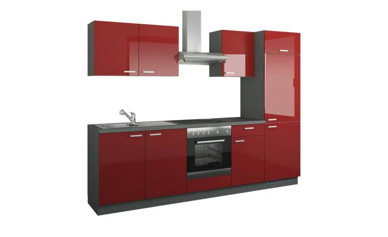 Küchenzeile mit Elektrogeräten  Aachen ¦ rot ¦ Maße (cm): B: 270 Küchen-online > Küchenblöcke mit E-Geräten - Höffner