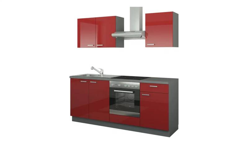 Küchenzeile mit Elektrogeräten  Binz ¦ rot ¦ Maße (cm): B: 200 Küchen-online > Küchenblöcke mit E-Geräten - Höffner
